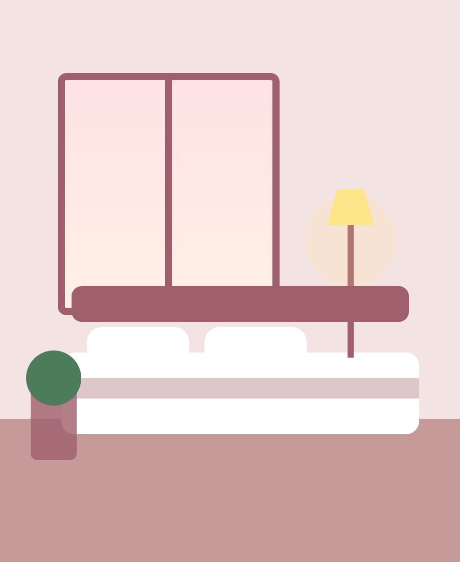 Pink-toned loft room