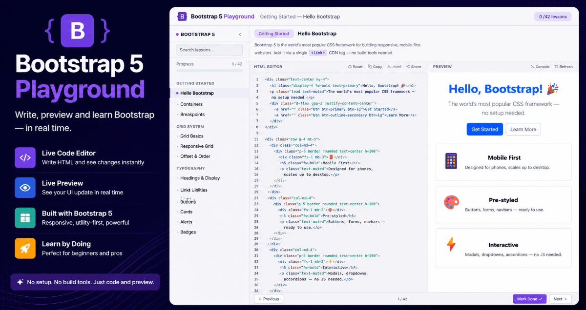 Bootstrap 5 Playground