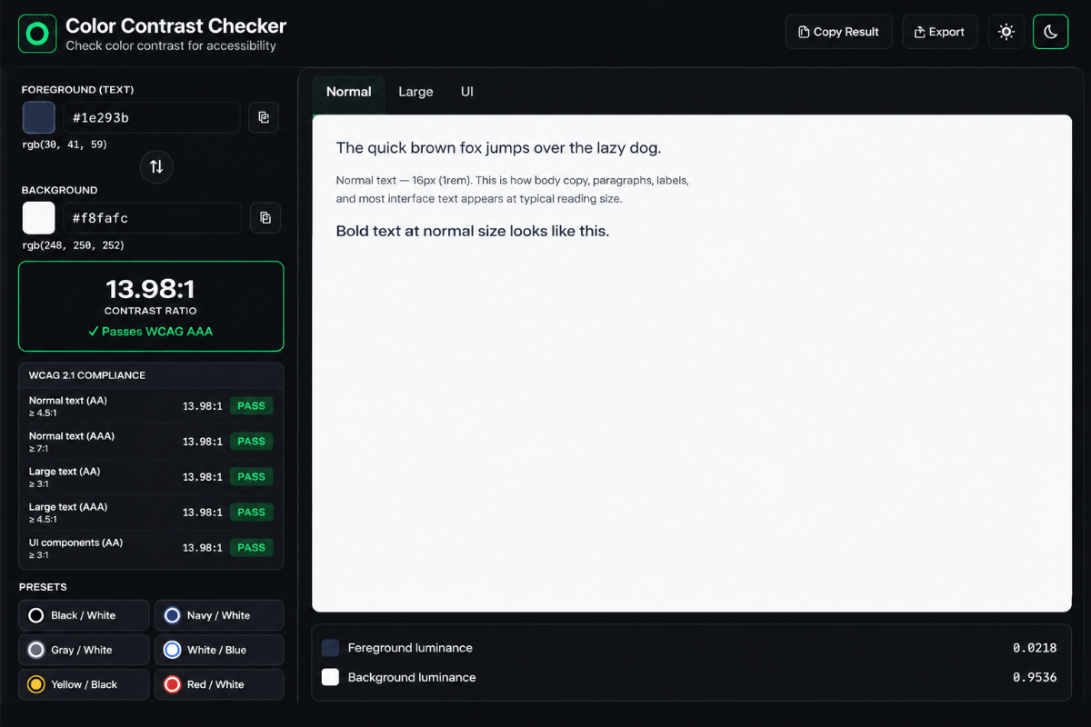 Color Contrast Checker