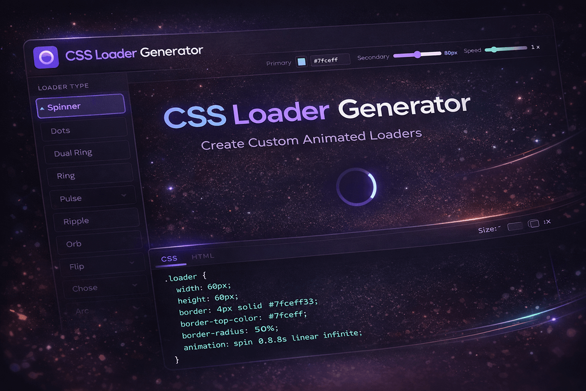 CSS Loader Generator — Free, 36 Pure CSS Loading Spinners ...