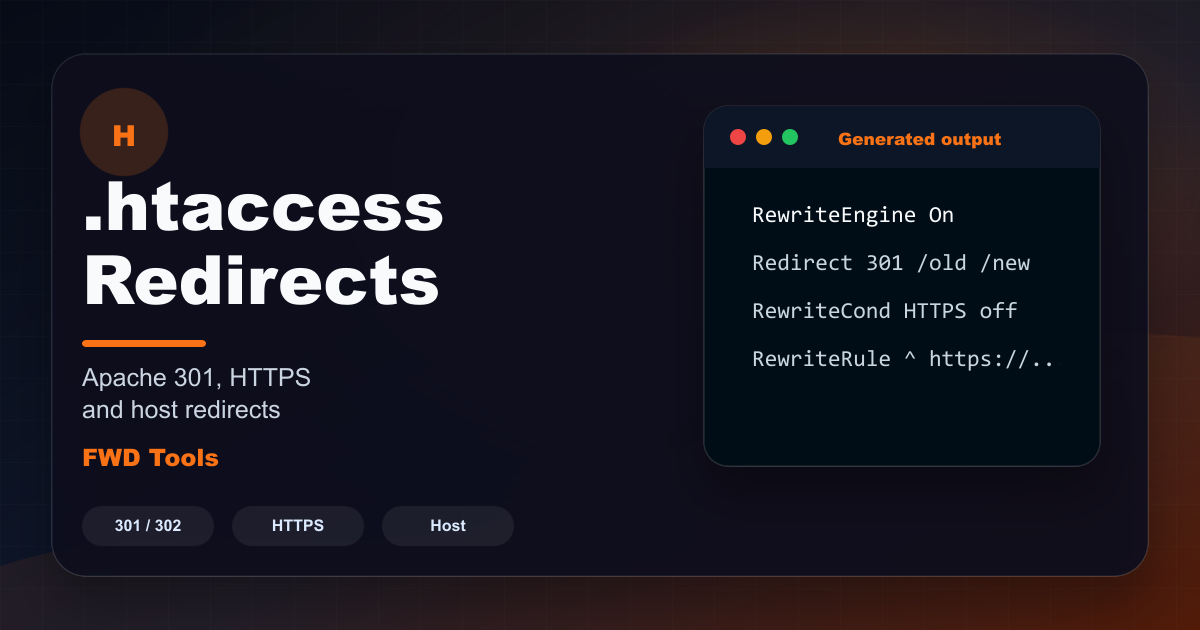 .htaccess Redirect Generator