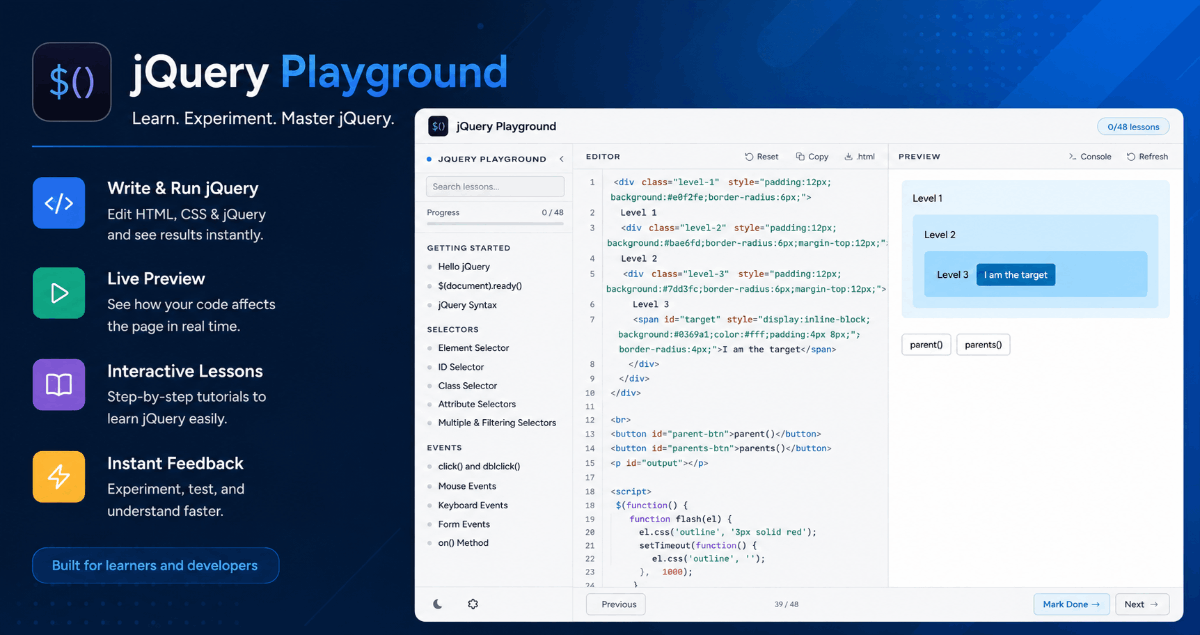jQuery Playground
