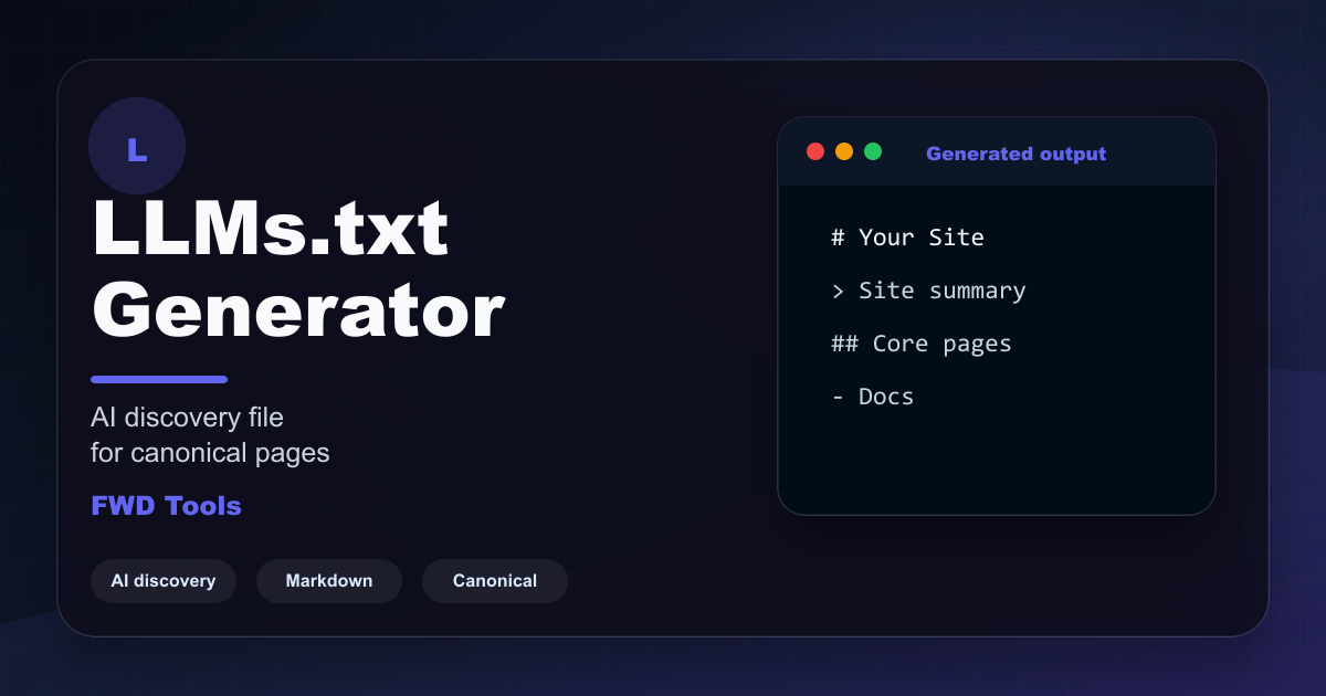 LLMs.txt Generator