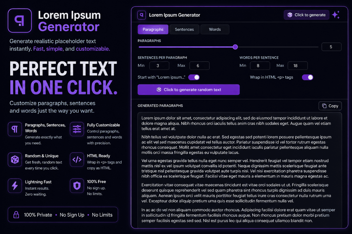 Lorem Ipsum Generator