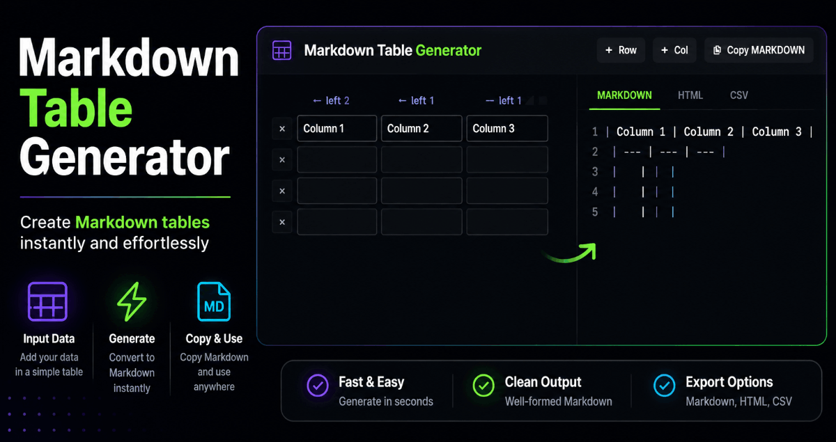 Markdown Table Generator