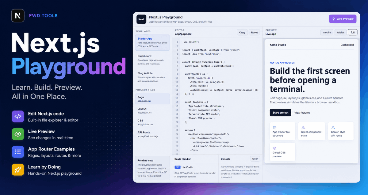 Next.js Playground