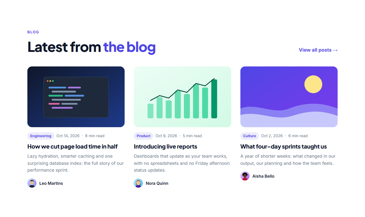 Blog Post Cards template preview