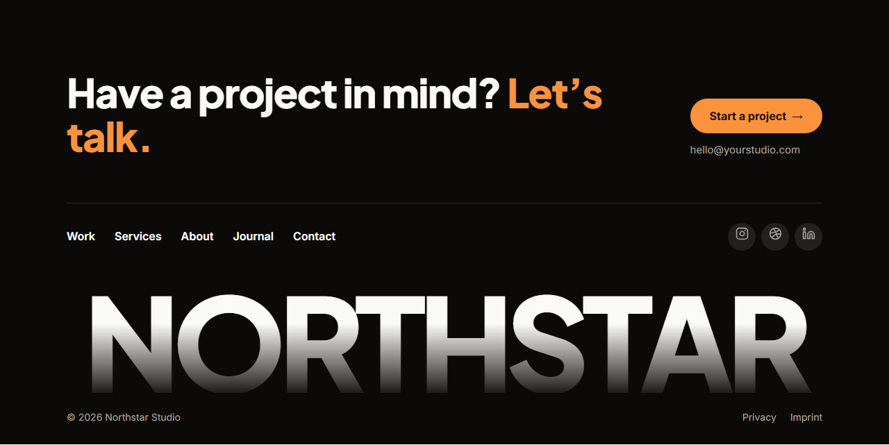 Big Wordmark Footer template preview