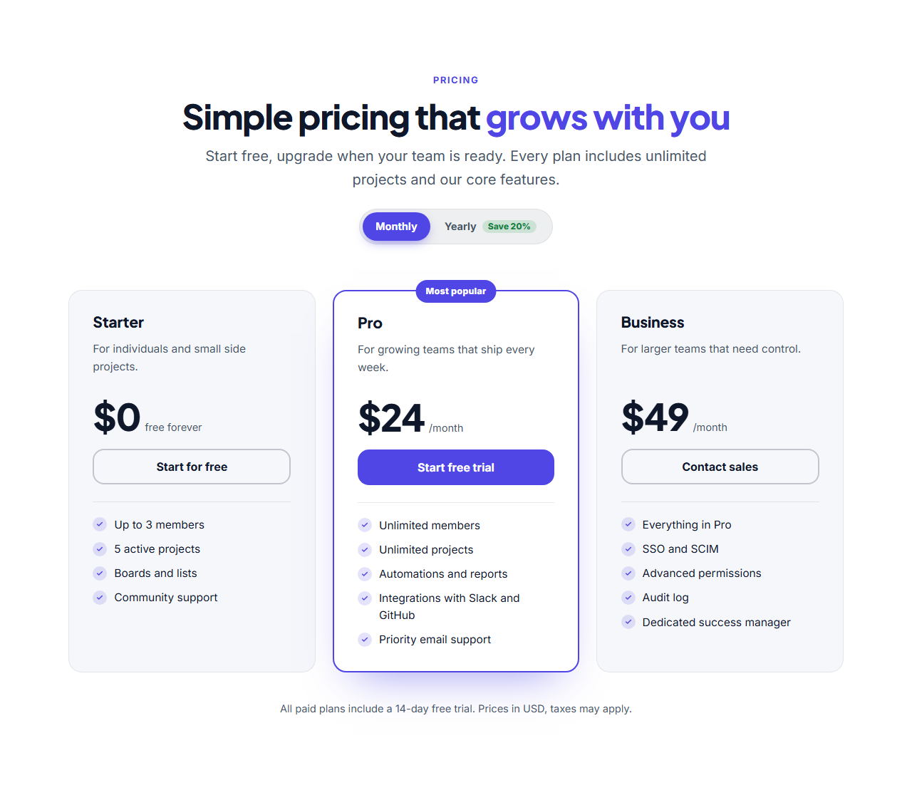 Three-Tier Pricing template preview