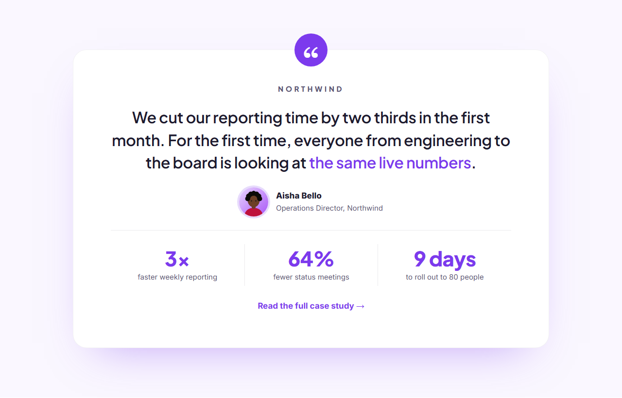 Testimonial Spotlight template preview
