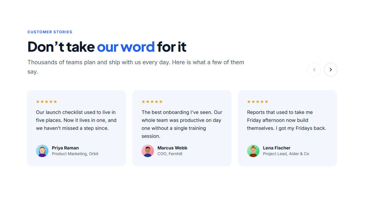Testimonial Carousel template preview