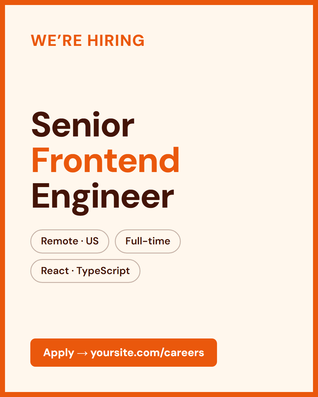 We’re Hiring template preview