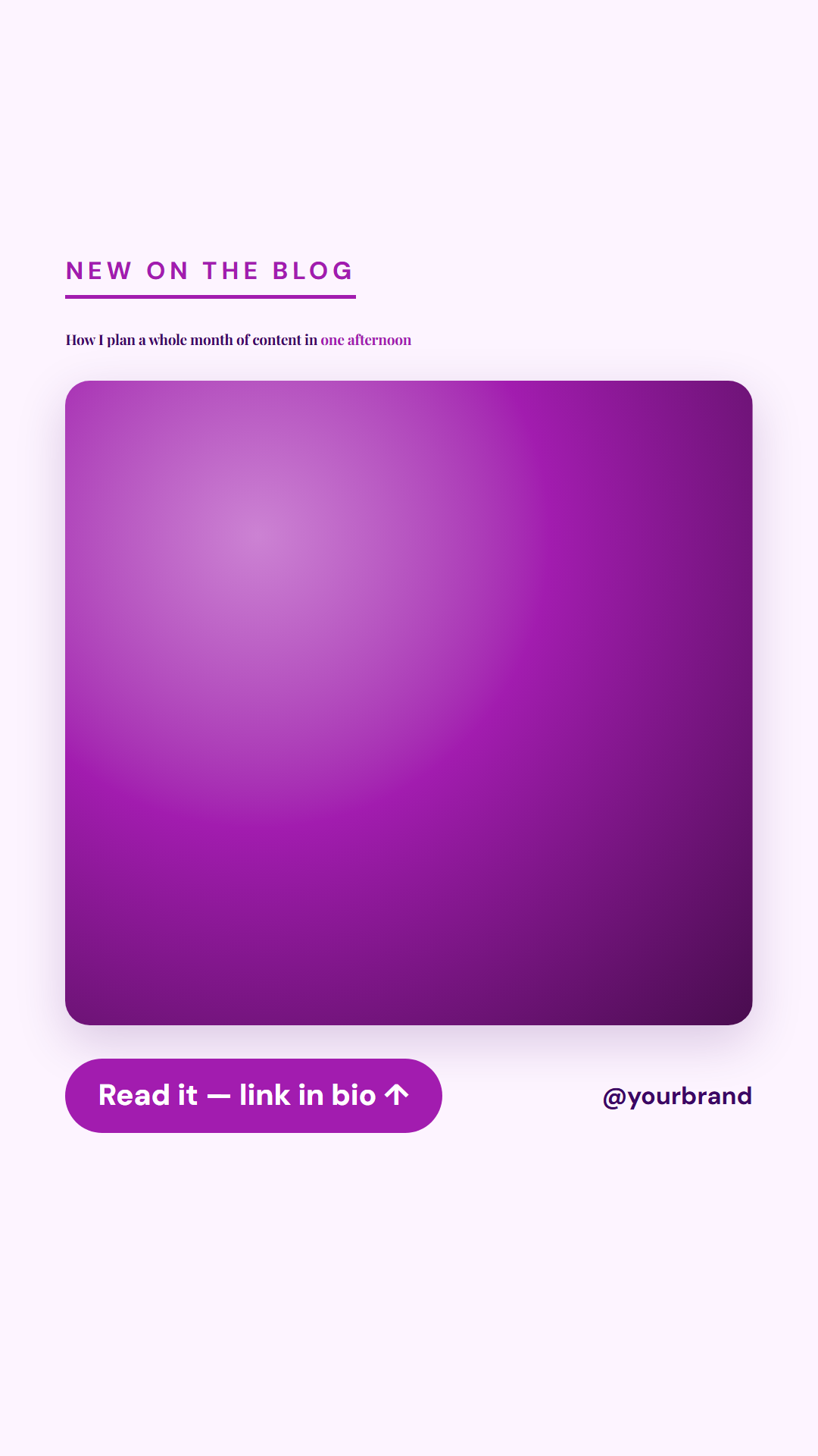 New Post Link in Bio template preview
