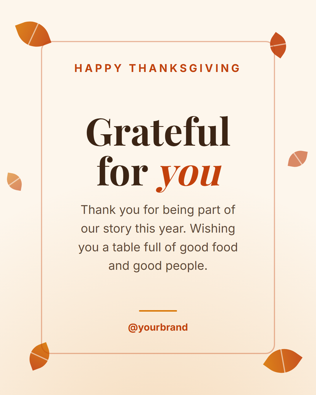 Thanksgiving Thank You template preview