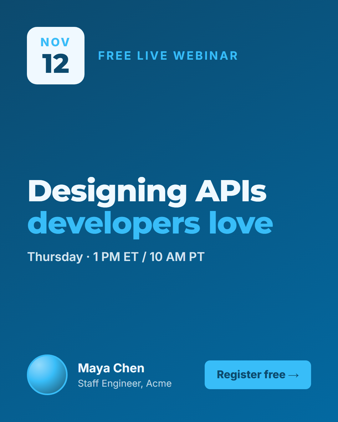 Webinar Event template preview