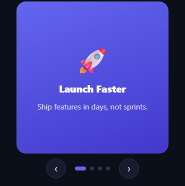 Screenshot of the 3D Rotating Cube Carousel snippet rendered live