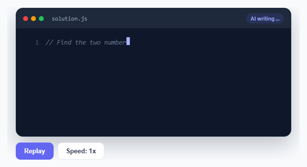 Screenshot of the AI Code Typing Preview snippet rendered live