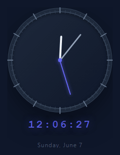 Screenshot of the Analog Clock snippet rendered live