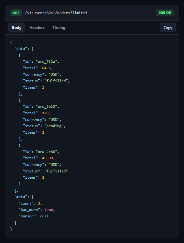 Screenshot of the API Response Inspector snippet rendered live