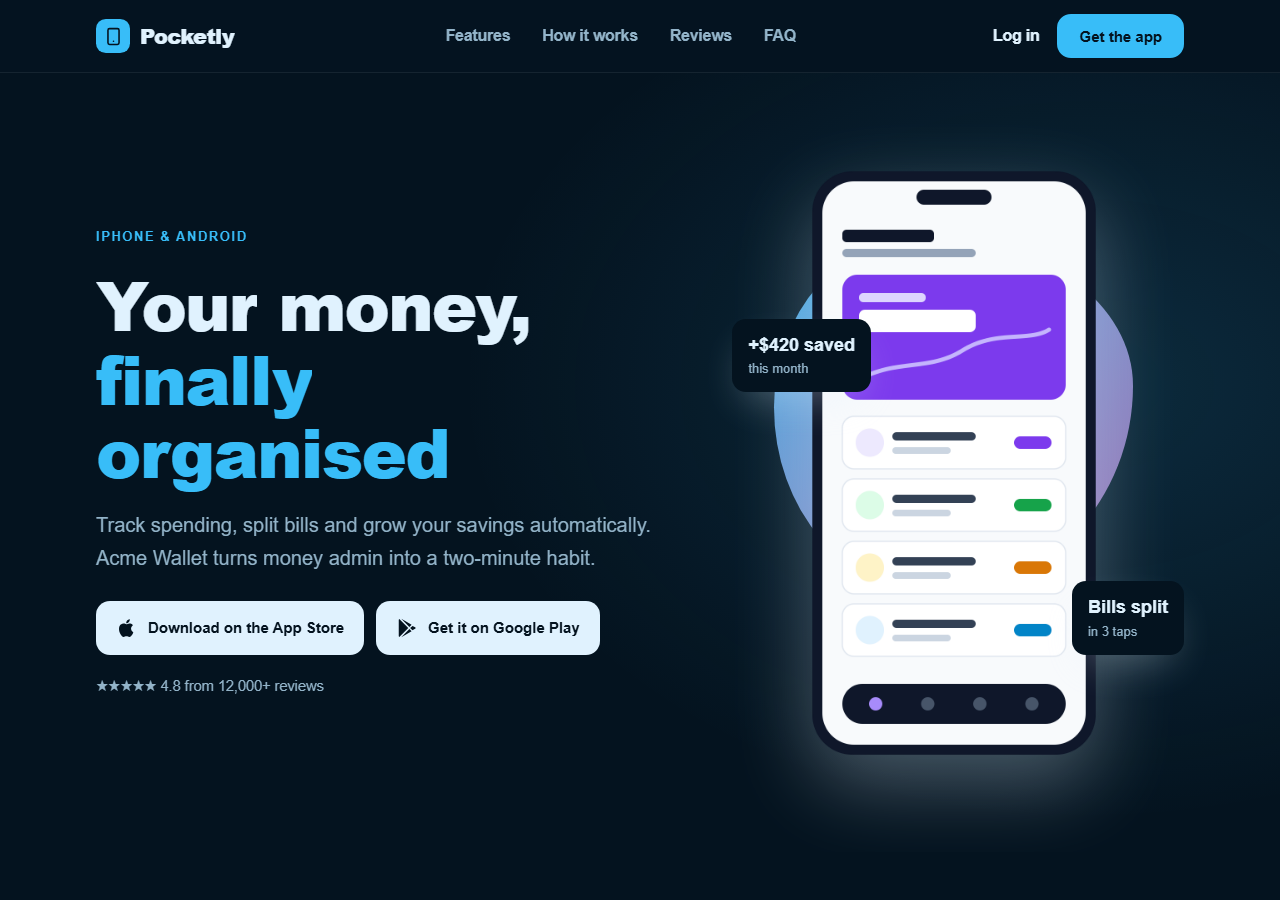Mobile App Landing Page Template
