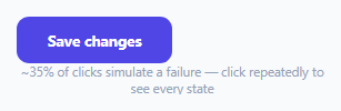 Async Submit Button — Idle/Loading/Success/Error State Machine