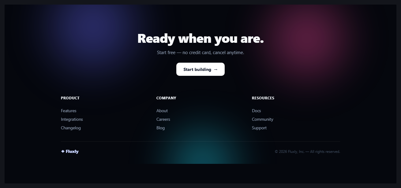 Aurora Gradient Footer