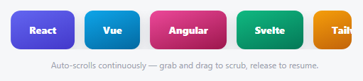 Grab-to-Pause Auto-Scroll Ticker