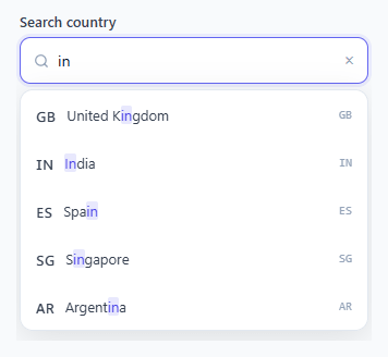 Screenshot of the Autocomplete Input snippet rendered live