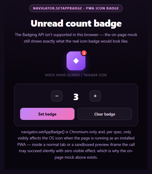 App Badge API Demo