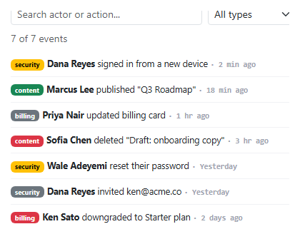 Bootstrap Audit Log Viewer