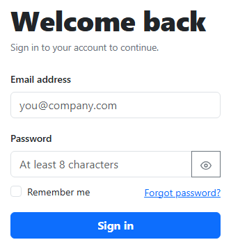 Screenshot of the Bootstrap Login Form with Live Validation snippet rendered live