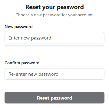 Bootstrap Reset Password Form