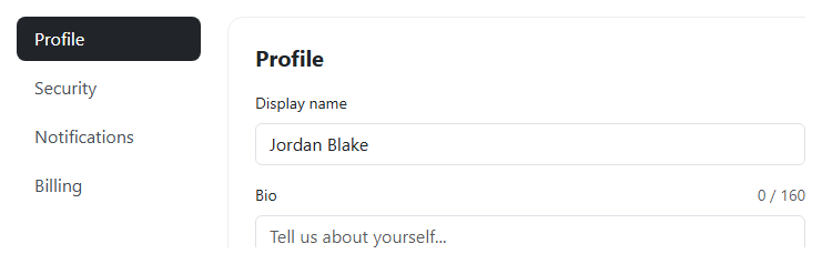 Bootstrap Settings Page with Tabs