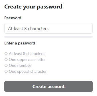 Screenshot of the Bootstrap Signup Form with Password Strength Meter snippet rendered live