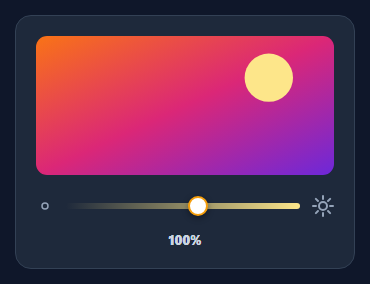 Screenshot of the Brightness Slider snippet rendered live