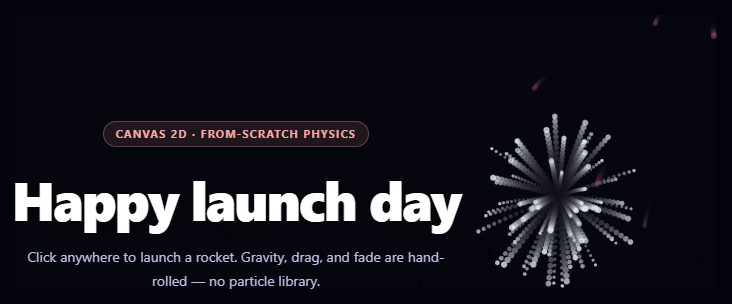 Canvas Fireworks Physics