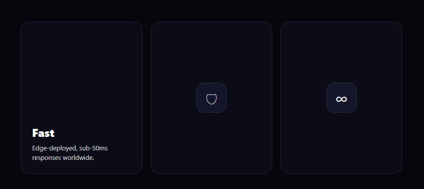 Screenshot of the Dot Reveal Card snippet rendered live