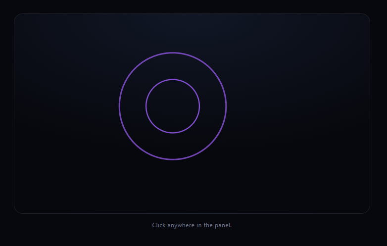 Screenshot of the Canvas Ripple Click Effect snippet rendered live