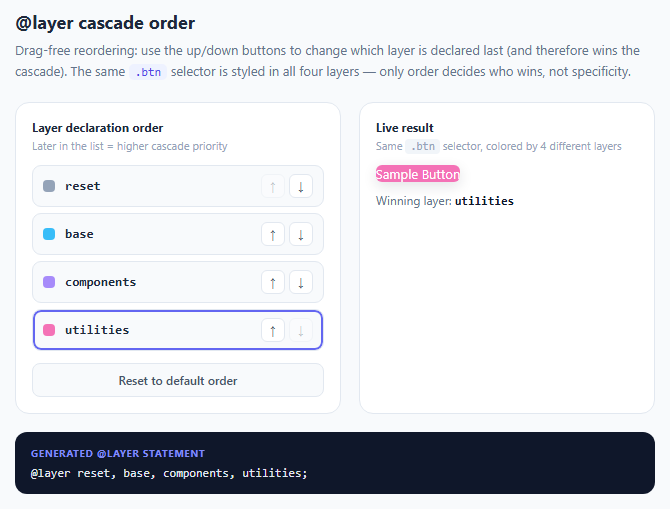 CSS Cascade Layers (@layer) Explainer