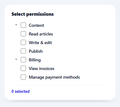 Screenshot of the Checkbox Tree snippet rendered live