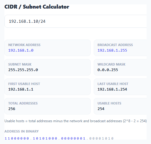 CIDR / Subnet Calculator