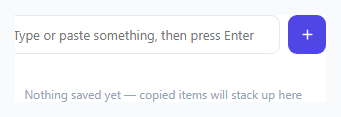 Screenshot of the Clipboard History Stack Widget snippet rendered live