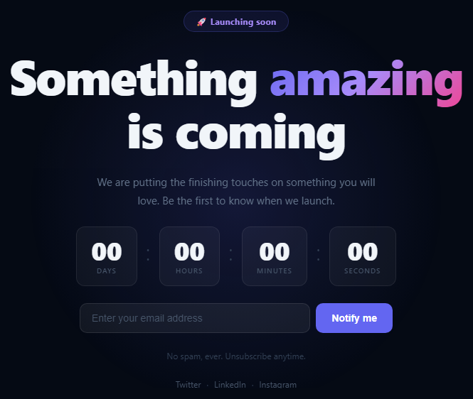 Coming Soon Hero