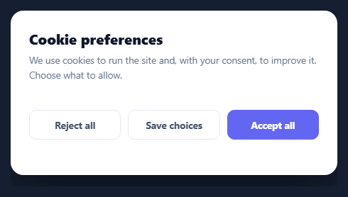 Cookie Preferences Panel