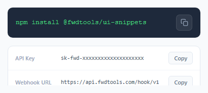 Screenshot of the Copy to Clipboard Button snippet rendered live