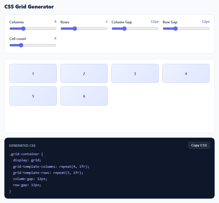 CSS Grid Generator