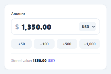 Screenshot of the Currency Input snippet rendered live