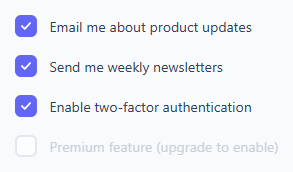 Screenshot of the Custom Checkbox snippet rendered live