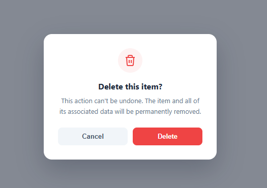 Delete Confirmation Modal