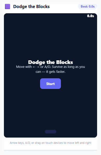 Dodge the Falling Blocks Game